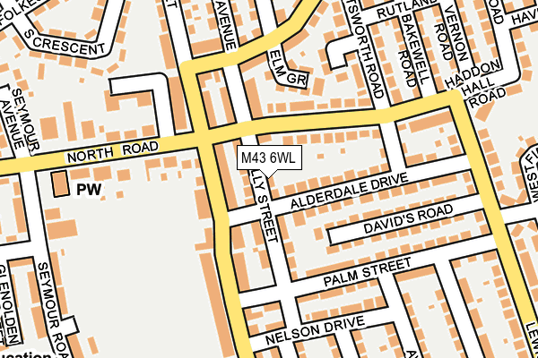 M43 6WL map - OS OpenMap – Local (Ordnance Survey)