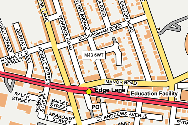 M43 6WT map - OS OpenMap – Local (Ordnance Survey)