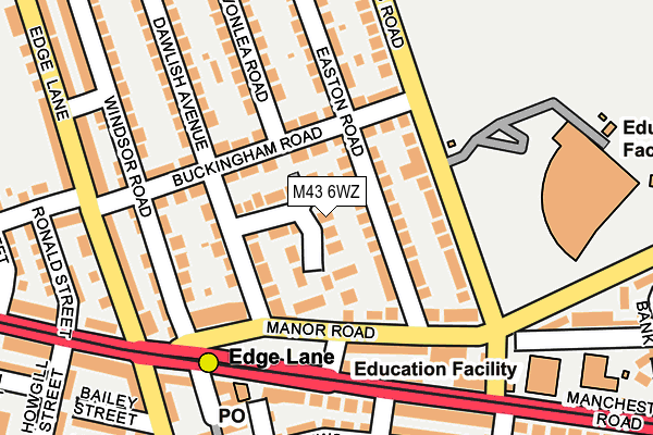 M43 6WZ map - OS OpenMap – Local (Ordnance Survey)