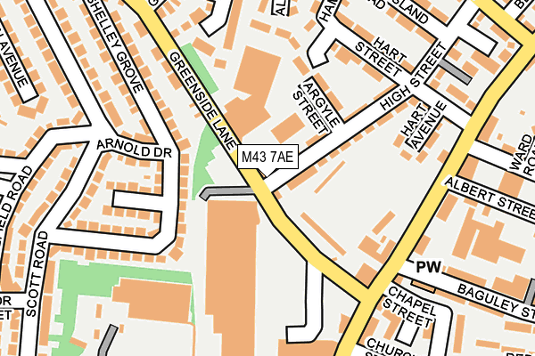 M43 7AE map - OS OpenMap – Local (Ordnance Survey)