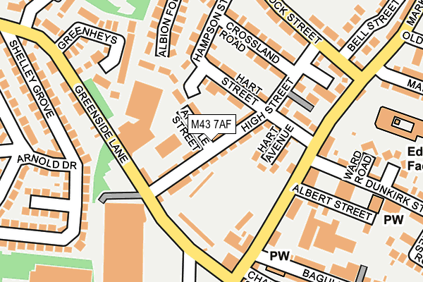 M43 7AF map - OS OpenMap – Local (Ordnance Survey)