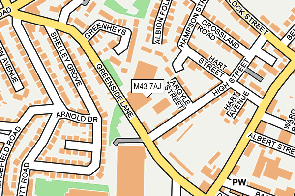 M43 7AJ map - OS OpenMap – Local (Ordnance Survey)