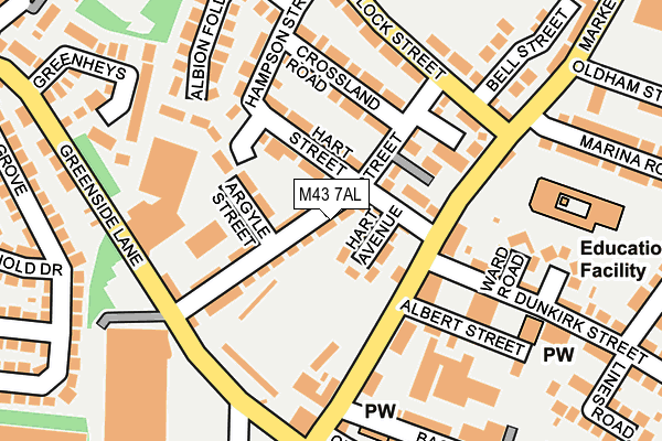 M43 7AL map - OS OpenMap – Local (Ordnance Survey)