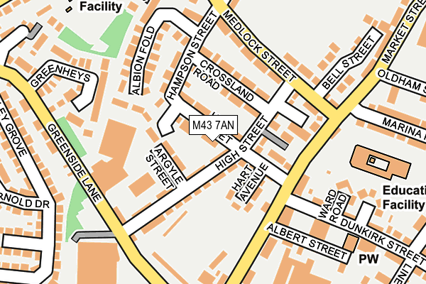 M43 7AN map - OS OpenMap – Local (Ordnance Survey)
