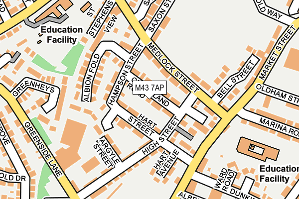 M43 7AP map - OS OpenMap – Local (Ordnance Survey)