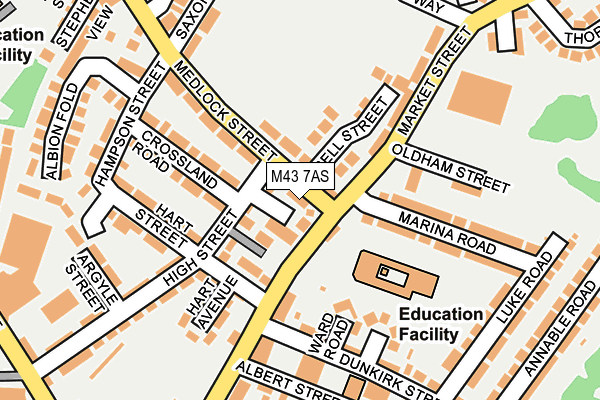 M43 7AS map - OS OpenMap – Local (Ordnance Survey)