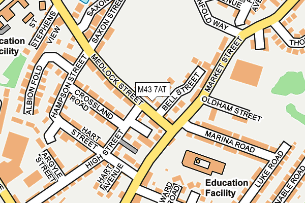 M43 7AT map - OS OpenMap – Local (Ordnance Survey)