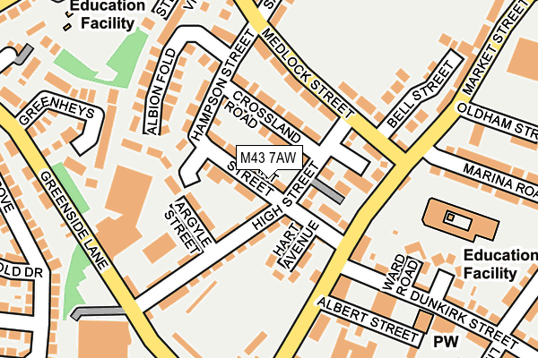 M43 7AW map - OS OpenMap – Local (Ordnance Survey)