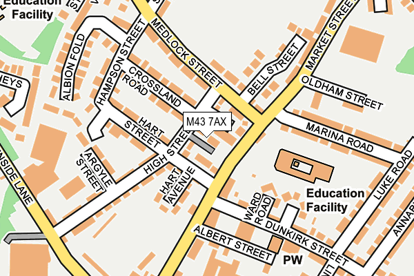 M43 7AX map - OS OpenMap – Local (Ordnance Survey)