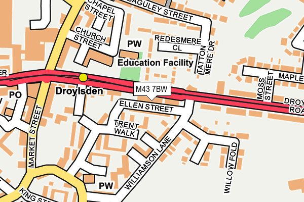 M43 7BW map - OS OpenMap – Local (Ordnance Survey)