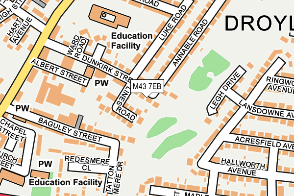 M43 7EB map - OS OpenMap – Local (Ordnance Survey)