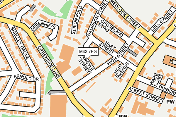 M43 7EG map - OS OpenMap – Local (Ordnance Survey)