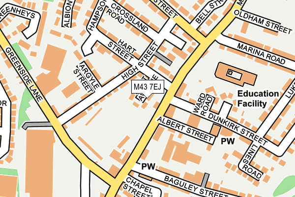 M43 7EJ map - OS OpenMap – Local (Ordnance Survey)