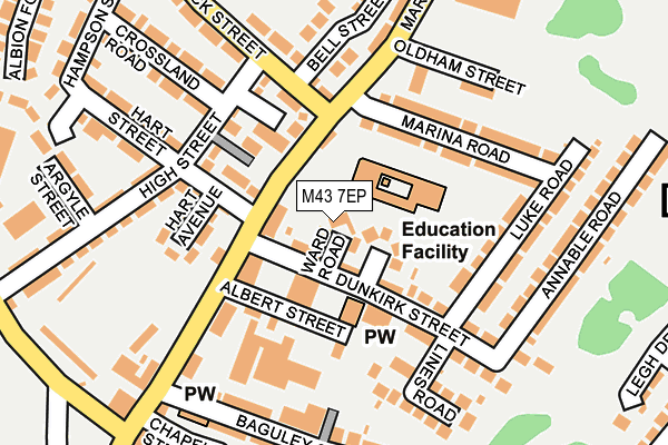 M43 7EP map - OS OpenMap – Local (Ordnance Survey)