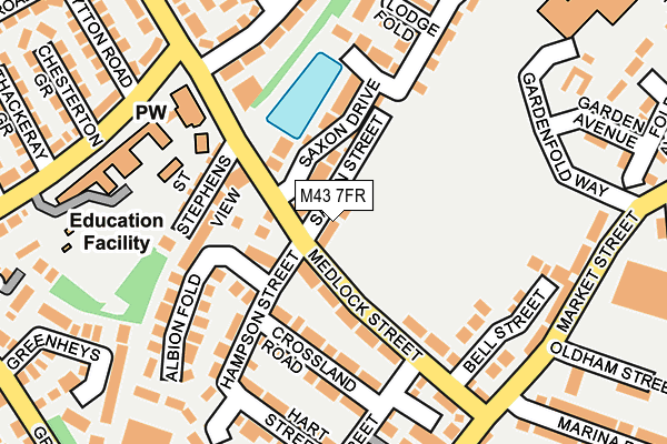 M43 7FR map - OS OpenMap – Local (Ordnance Survey)