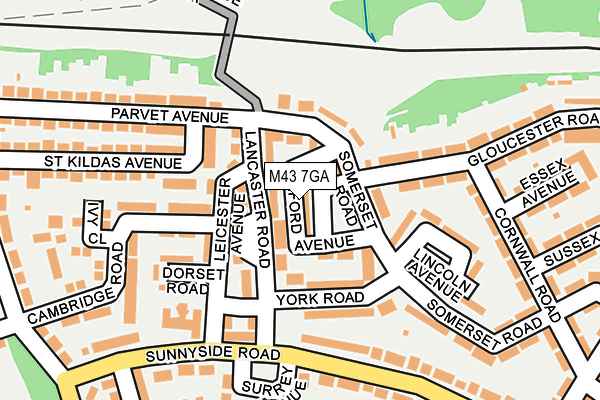 M43 7GA map - OS OpenMap – Local (Ordnance Survey)
