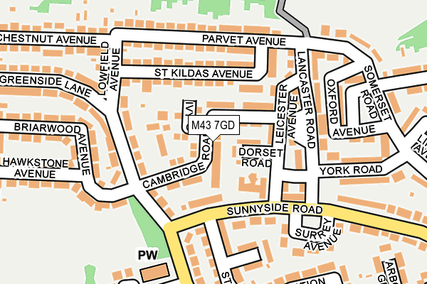 M43 7GD map - OS OpenMap – Local (Ordnance Survey)