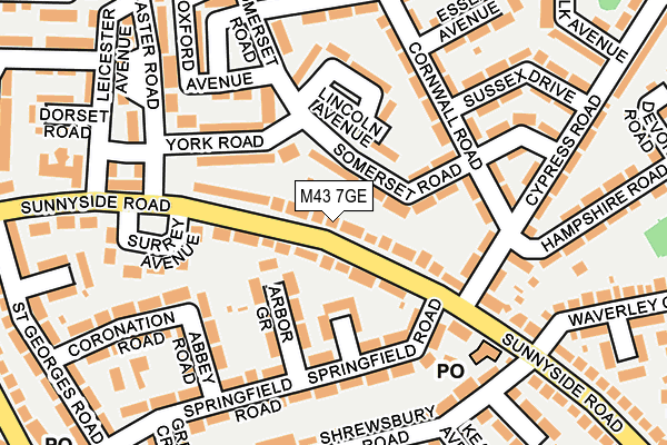 M43 7GE map - OS OpenMap – Local (Ordnance Survey)