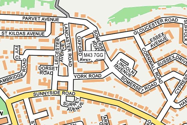 M43 7GG map - OS OpenMap – Local (Ordnance Survey)