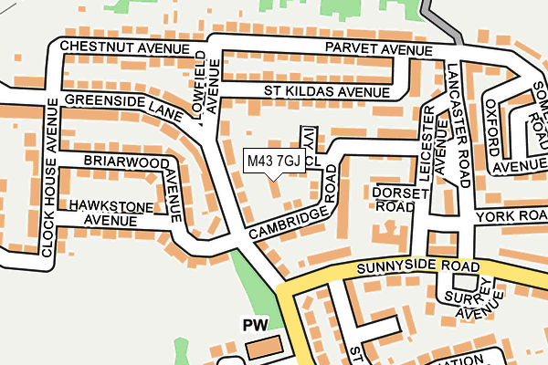 M43 7GJ map - OS OpenMap – Local (Ordnance Survey)