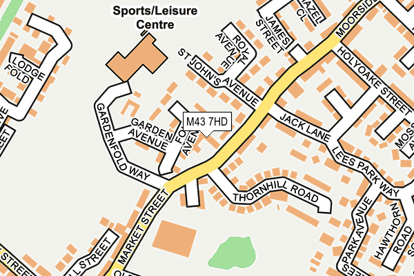 M43 7HD map - OS OpenMap – Local (Ordnance Survey)