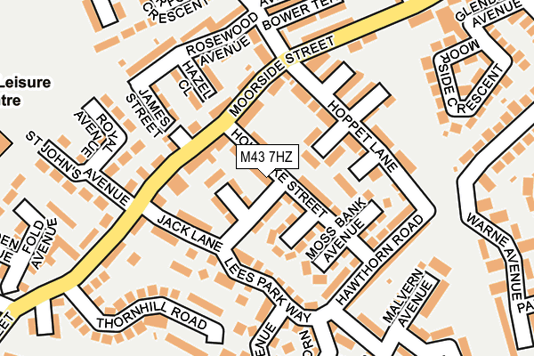 M43 7HZ map - OS OpenMap – Local (Ordnance Survey)