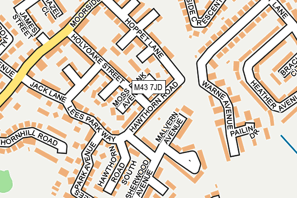 M43 7JD map - OS OpenMap – Local (Ordnance Survey)