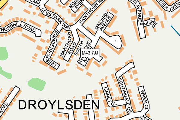 M43 7JJ map - OS OpenMap – Local (Ordnance Survey)