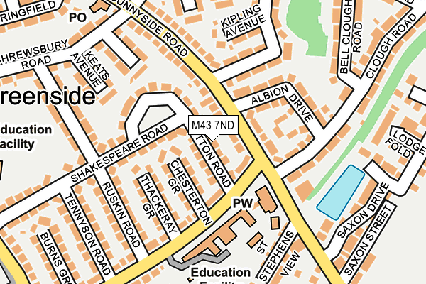 M43 7ND map - OS OpenMap – Local (Ordnance Survey)