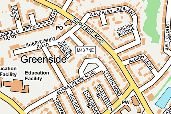 M43 7NE map - OS OpenMap – Local (Ordnance Survey)