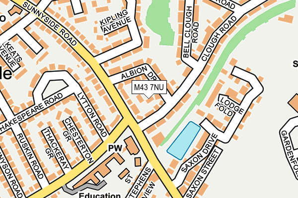 M43 7NU map - OS OpenMap – Local (Ordnance Survey)