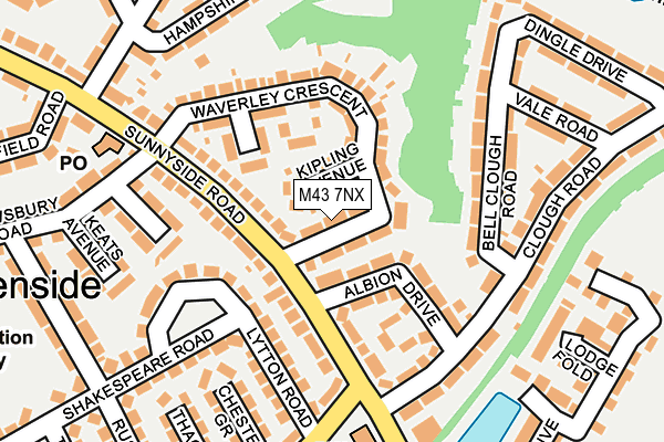 M43 7NX map - OS OpenMap – Local (Ordnance Survey)