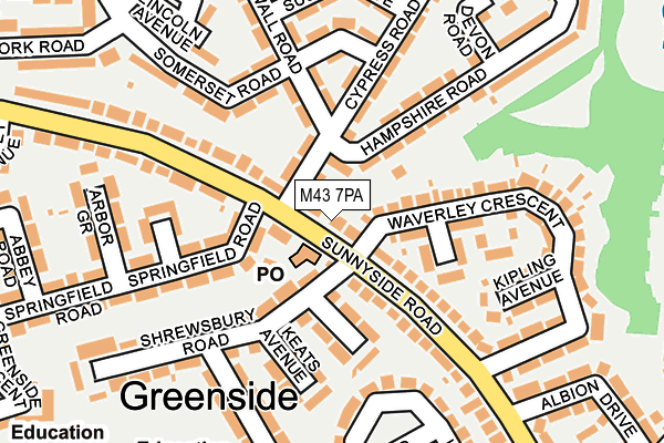 M43 7PA map - OS OpenMap – Local (Ordnance Survey)