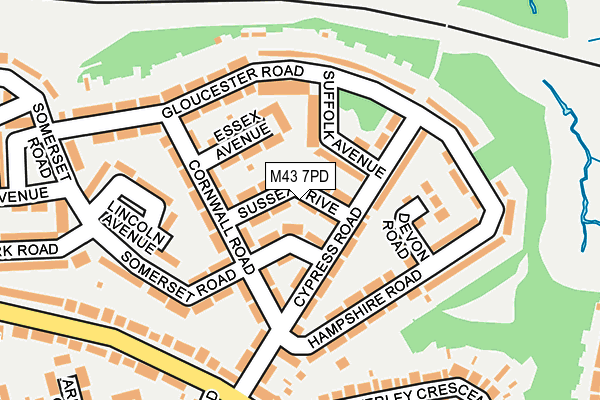 M43 7PD map - OS OpenMap – Local (Ordnance Survey)
