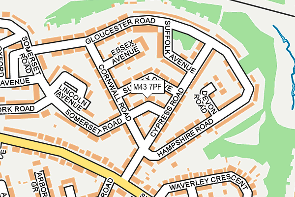 M43 7PF map - OS OpenMap – Local (Ordnance Survey)