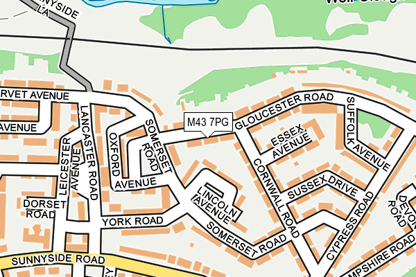 M43 7PG map - OS OpenMap – Local (Ordnance Survey)