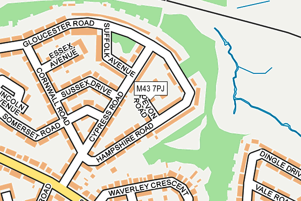 M43 7PJ map - OS OpenMap – Local (Ordnance Survey)