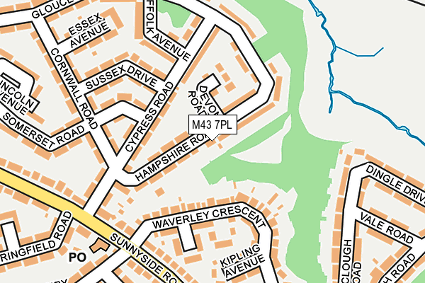 M43 7PL map - OS OpenMap – Local (Ordnance Survey)