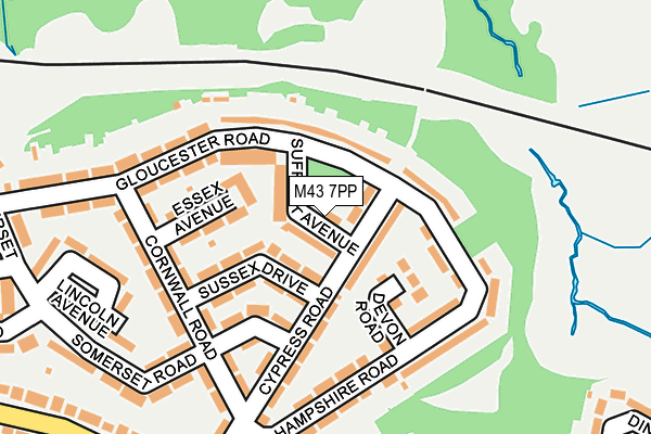 M43 7PP map - OS OpenMap – Local (Ordnance Survey)