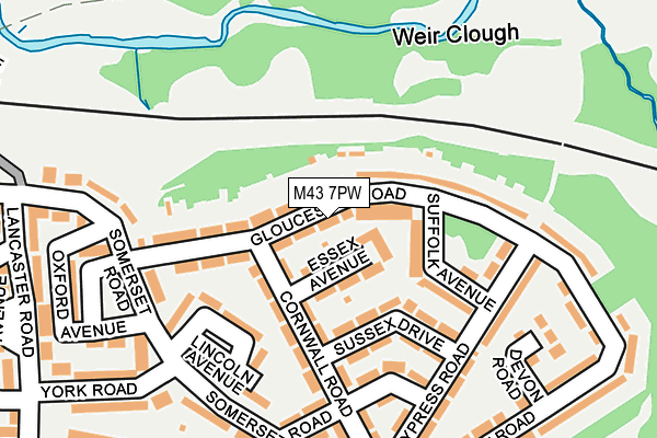 M43 7PW map - OS OpenMap – Local (Ordnance Survey)