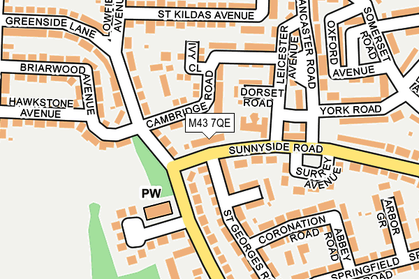 M43 7QE map - OS OpenMap – Local (Ordnance Survey)