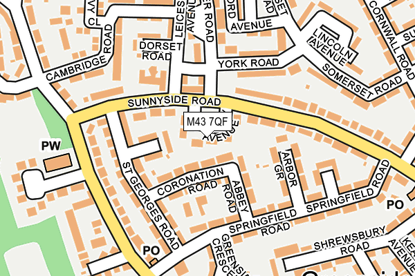 M43 7QF map - OS OpenMap – Local (Ordnance Survey)