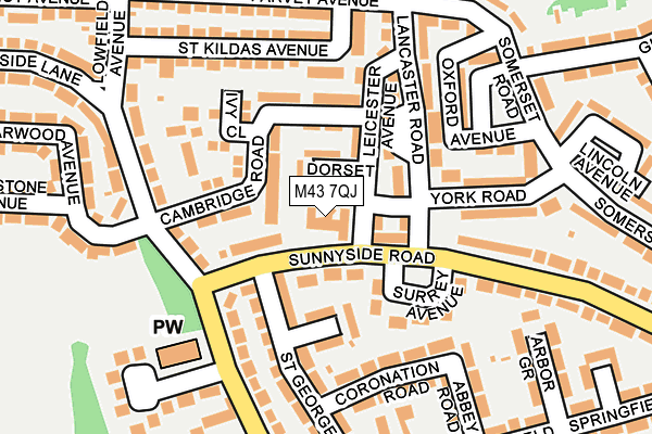 M43 7QJ map - OS OpenMap – Local (Ordnance Survey)
