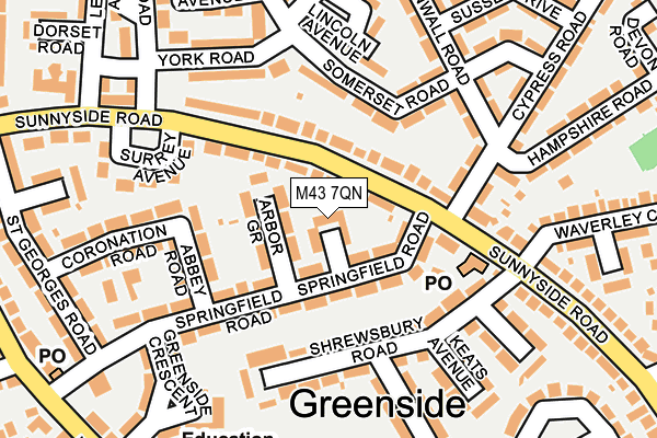 M43 7QN map - OS OpenMap – Local (Ordnance Survey)