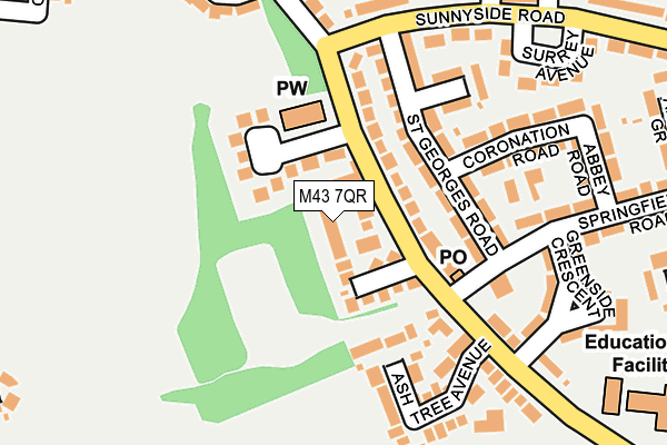 M43 7QR map - OS OpenMap – Local (Ordnance Survey)
