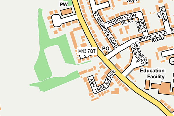 M43 7QT map - OS OpenMap – Local (Ordnance Survey)