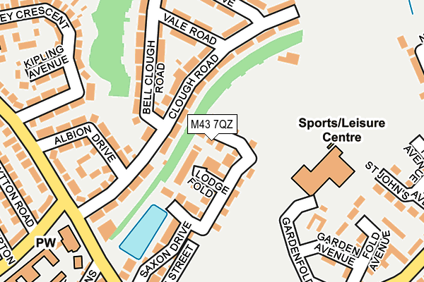 M43 7QZ map - OS OpenMap – Local (Ordnance Survey)