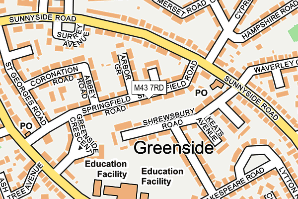 M43 7RD map - OS OpenMap – Local (Ordnance Survey)