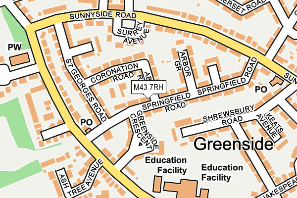 M43 7RH map - OS OpenMap – Local (Ordnance Survey)