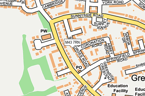 M43 7RN map - OS OpenMap – Local (Ordnance Survey)